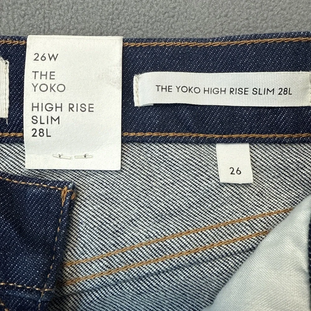Aritzia Denim Forum Jeans Womens 26 Yoko High Rise Slim Dark Wash Button Fly NWT